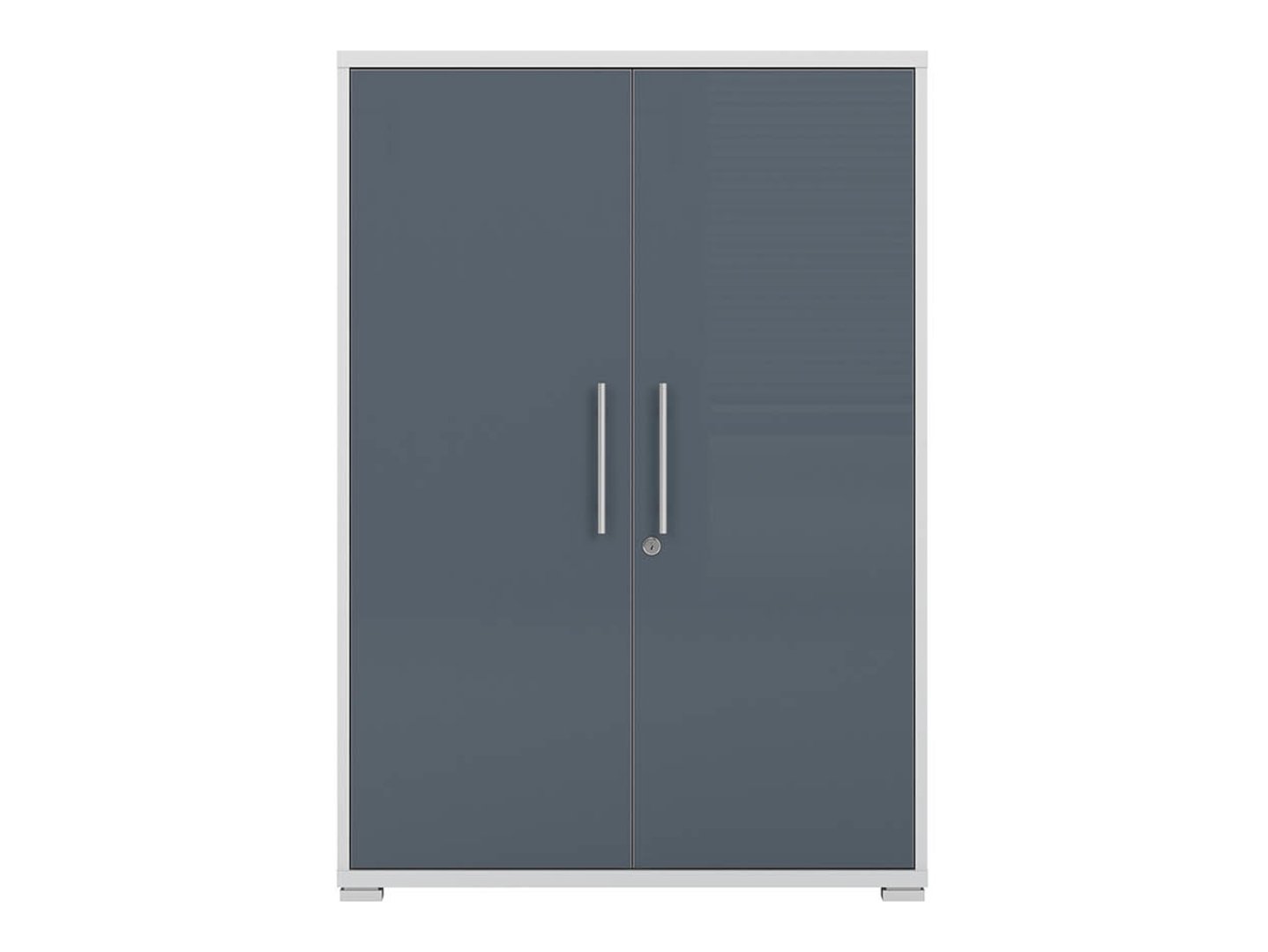 OFFICE LUX žema uždara lentyna, 80 cm, šviesiai pilka