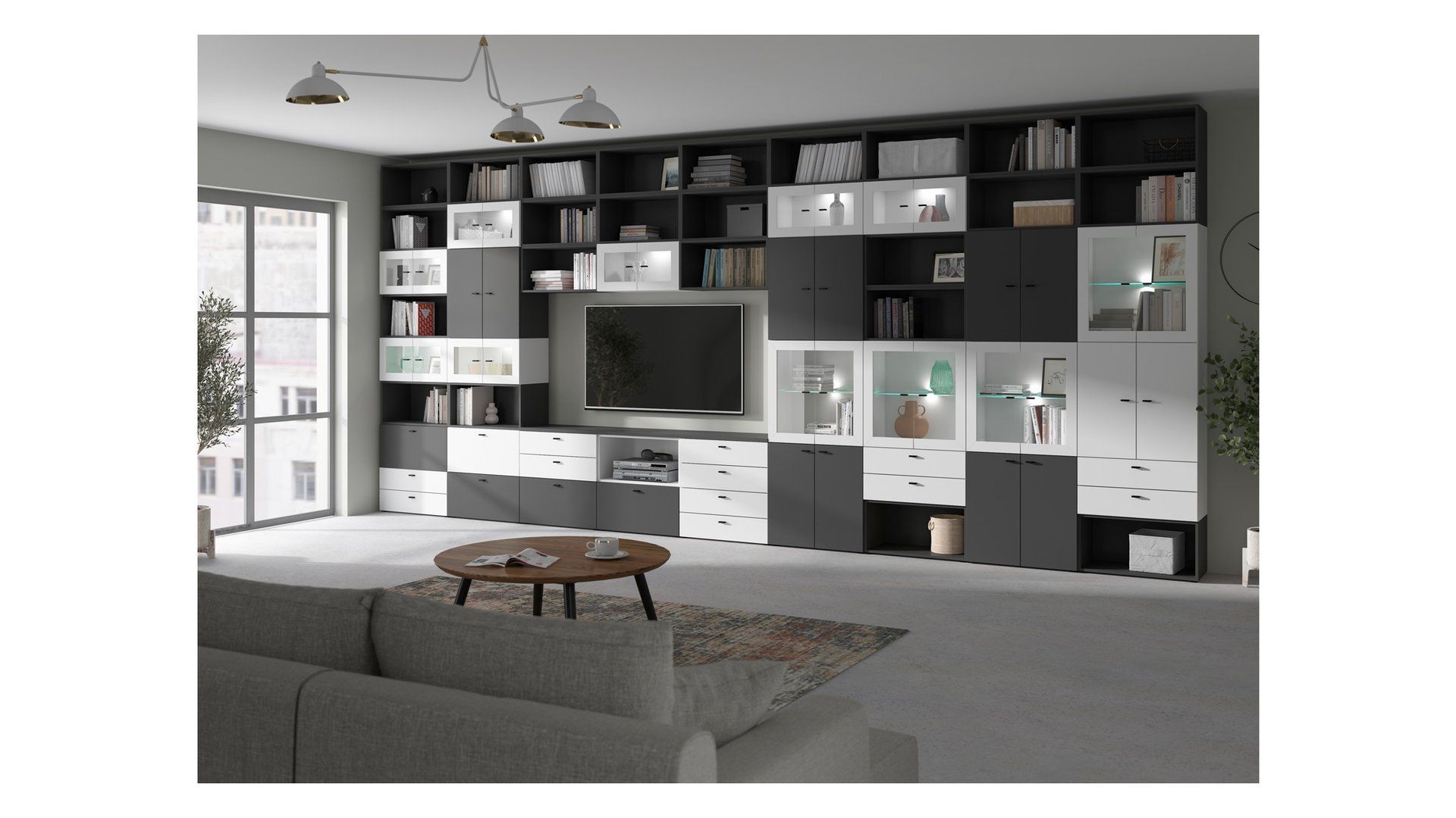 Atvirų lentynų sistema 64 kubas, balta