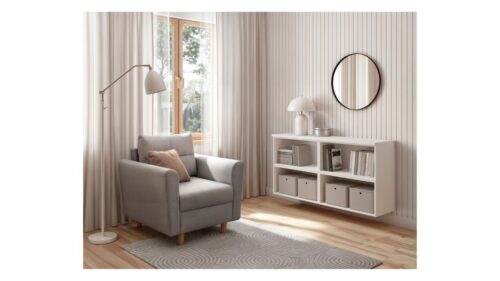 Atvira lentyna su lentynų sistema „System 64“, balta