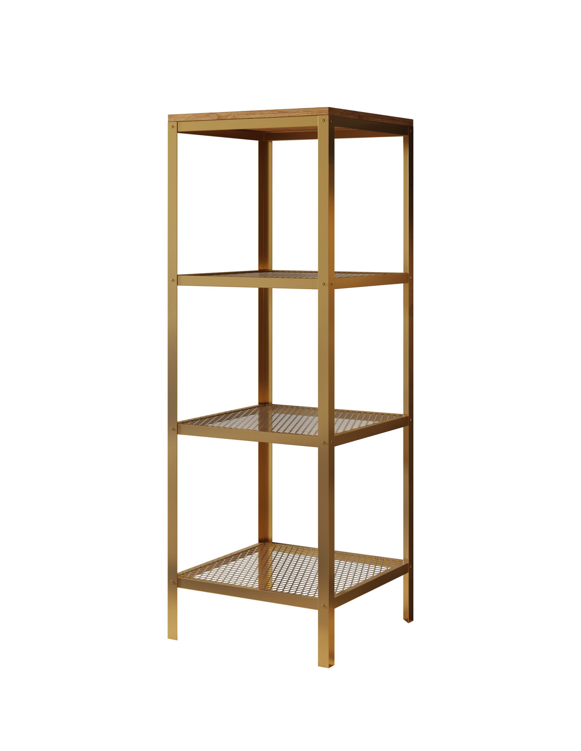 Reli knygų lentyna, auksinė/ąžuolo spalvos, Lancelot, ADRK