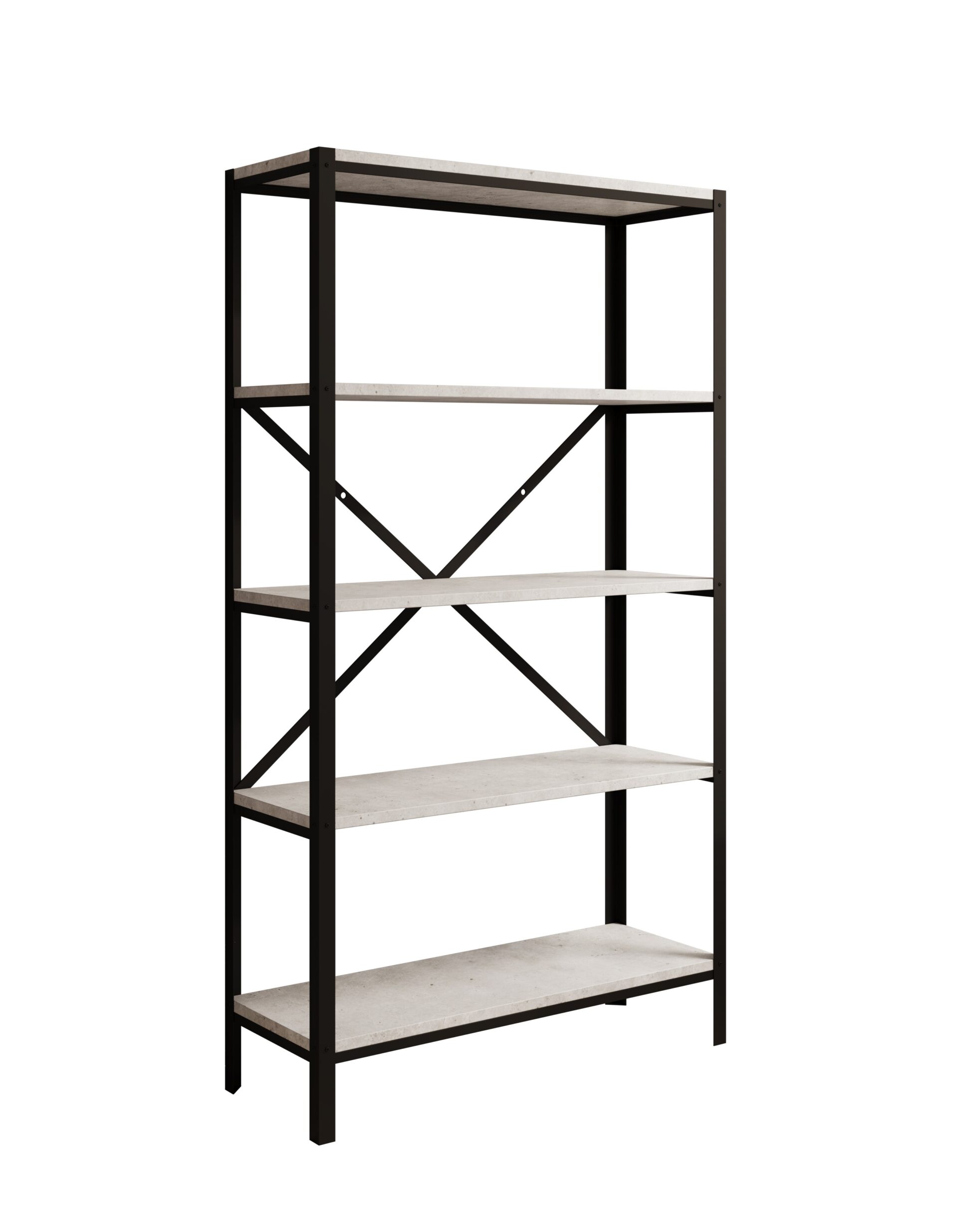 Rene juoda/betoninė ADRK knygų lentyna