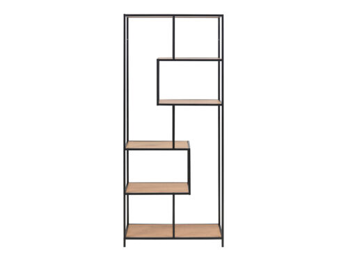 Seaford aukšta metalinė lentyna 77×185 cm su 5 lentynomis, laukinio ąžuolo spalvos
