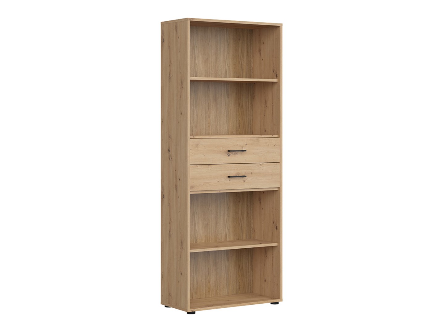 SPACE OFFICE dviejų stalčių knygų lentyna, 80 cm, ąžuolo spalvos