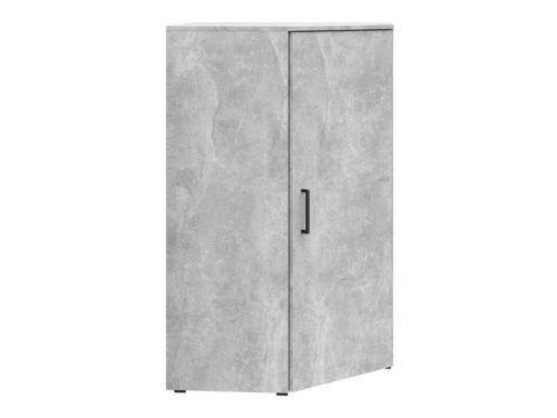 Uždara kampinė knygų lentyna su durelėmis MultiDo 71,5×71,5 cm, šviesi ateljė