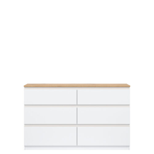 REMI RM03 KOMODA SU STALČIAIS, BALTA/ĄŽUOLO SPALVA, EVOKE