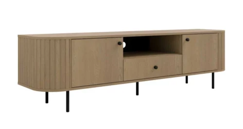 TV spintelė 2F 1S su stalčiumi 321 Ovalio cremona ąžuolas