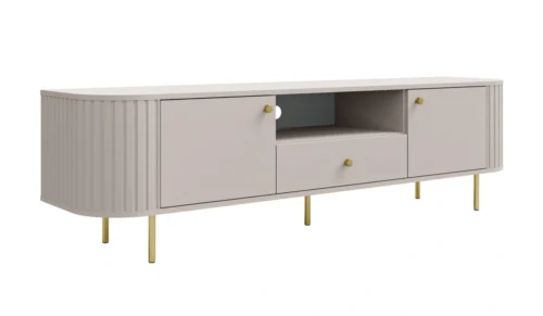 TV spintelė 2F 1S su stalčiumi 321 Ovalio smėlio smėlio spalvos