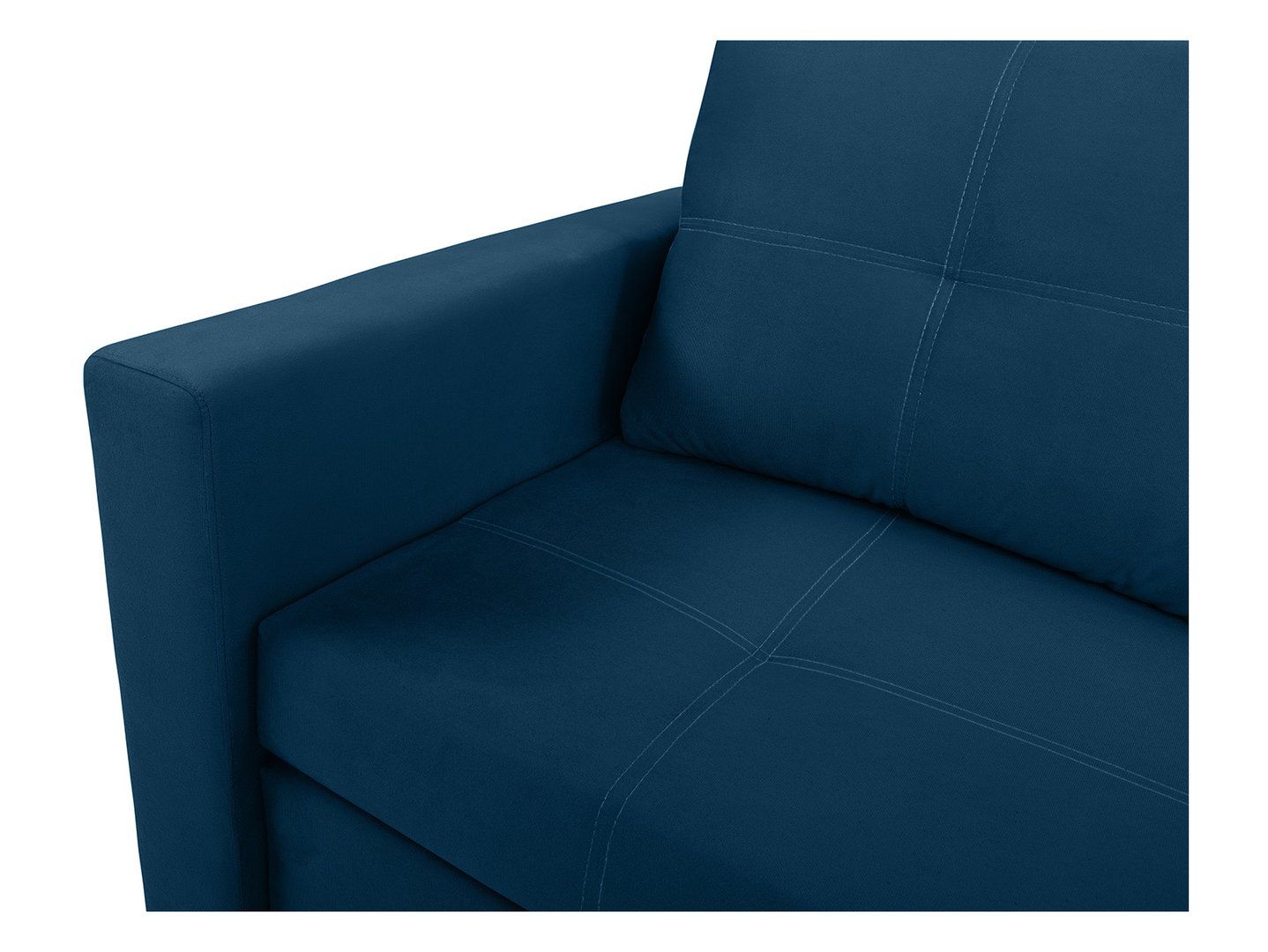 Dvivietė sofa su miegojimo funkcija ir daiktadėže BUNIO III tamsiai mėlyna