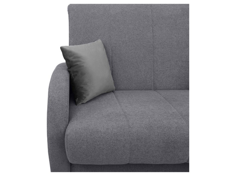Dvivietė sofa su miegojimo funkcija ir daiktadėže POLI pilka
