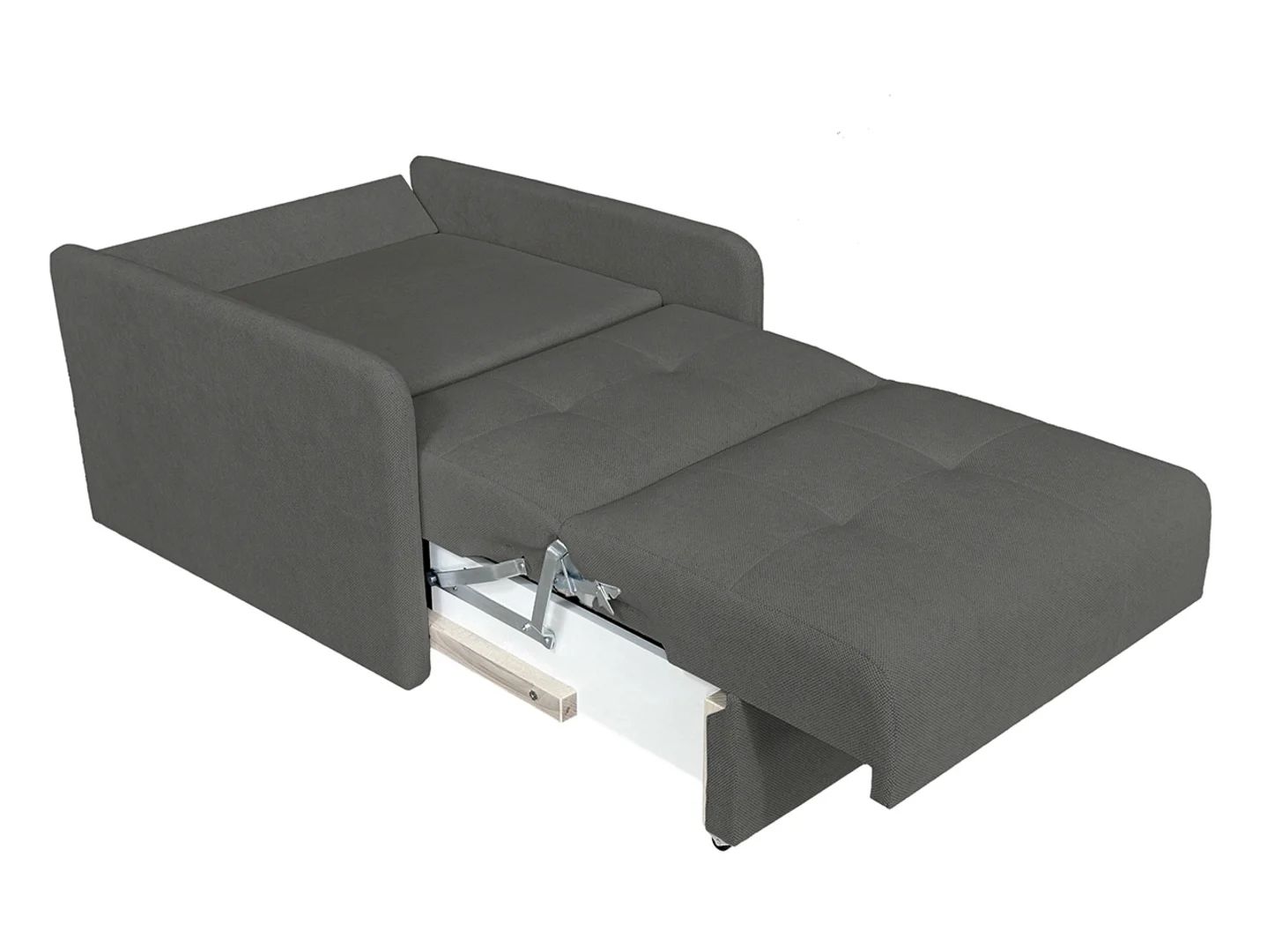 Como vienvietė sofa-lova su daiktadėže, pilka