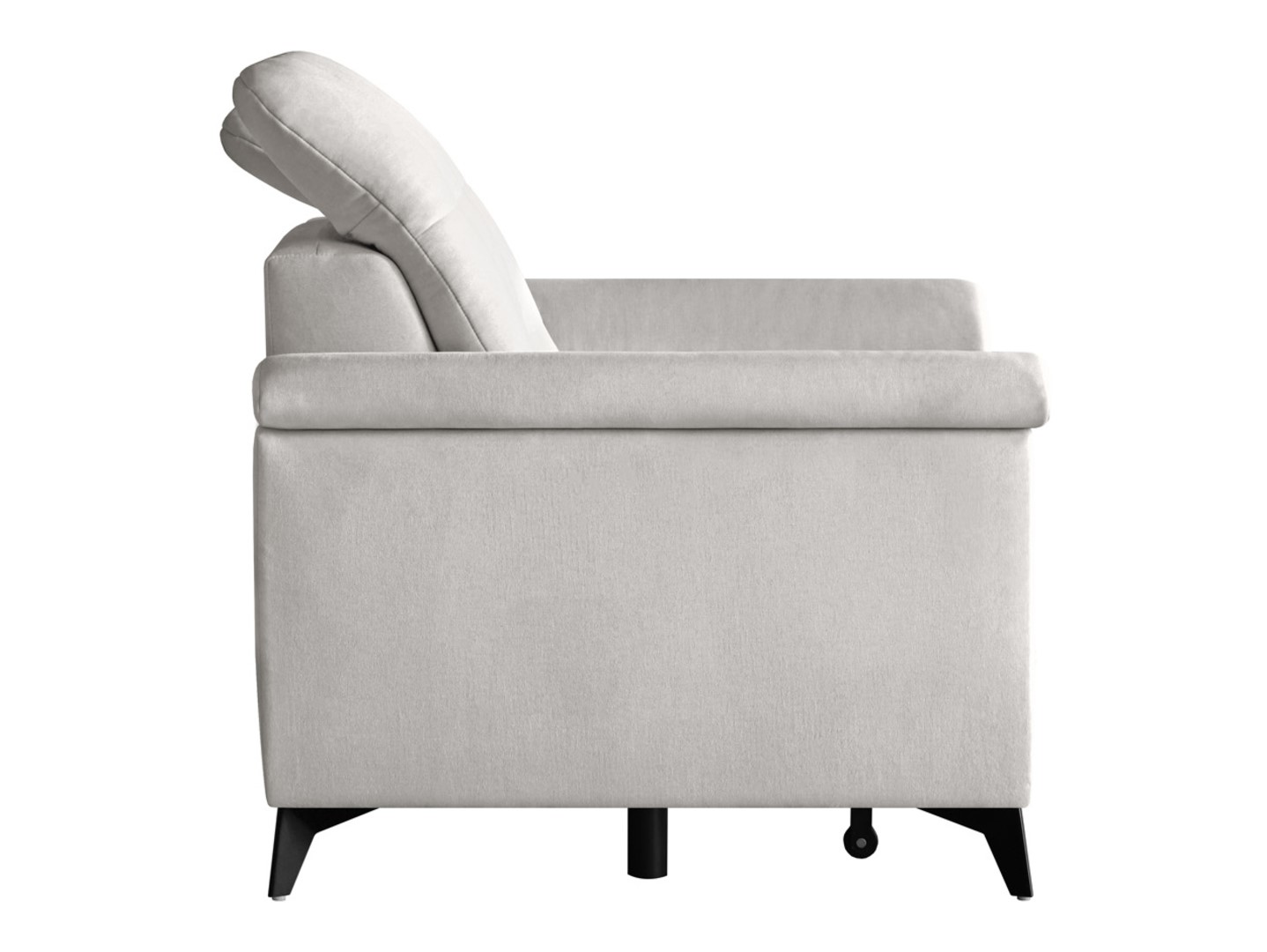 Doria trivietė sofa-lova su galvos atramomis, kreminės spalvos aksomas