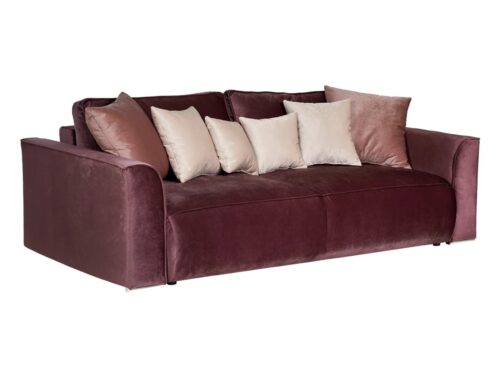 Kami trijų vietų sofa-lova su daiktadėže, bordo spalvos