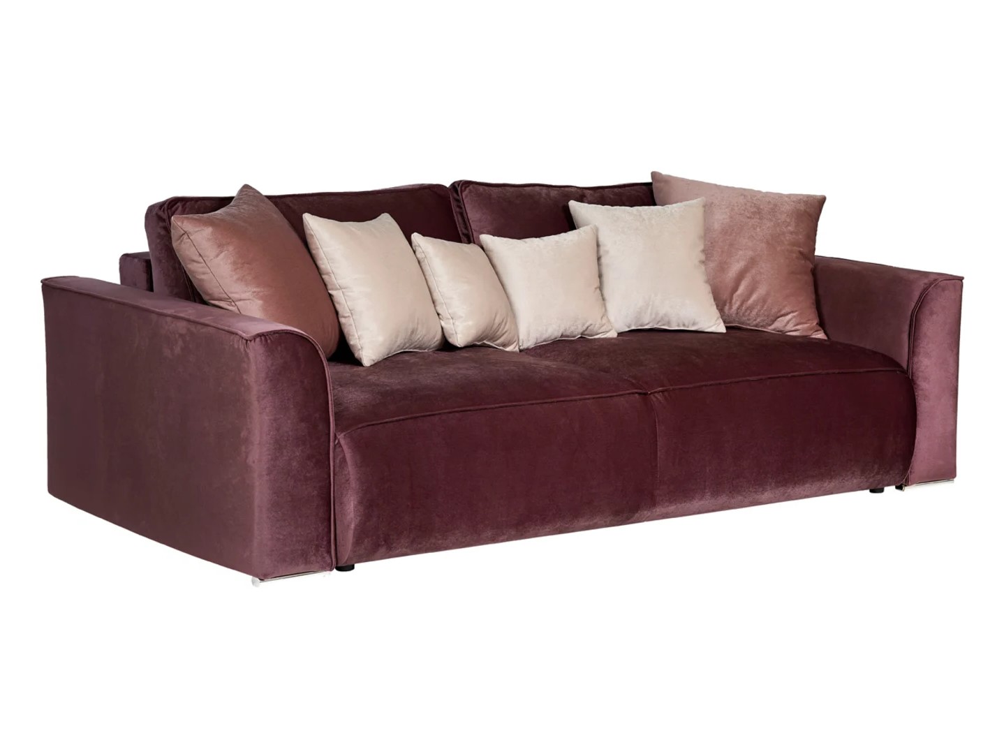 Kami trijų vietų sofa-lova su daiktadėže, bordo spalvos