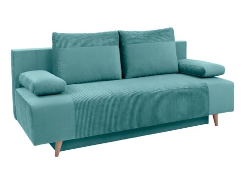 LEON trijų vietų sofa-lova su daiktadėže, mėlyna