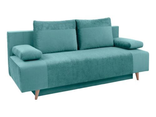Leon trijų vietų sofa-lova su daiktadėže, mėlyna