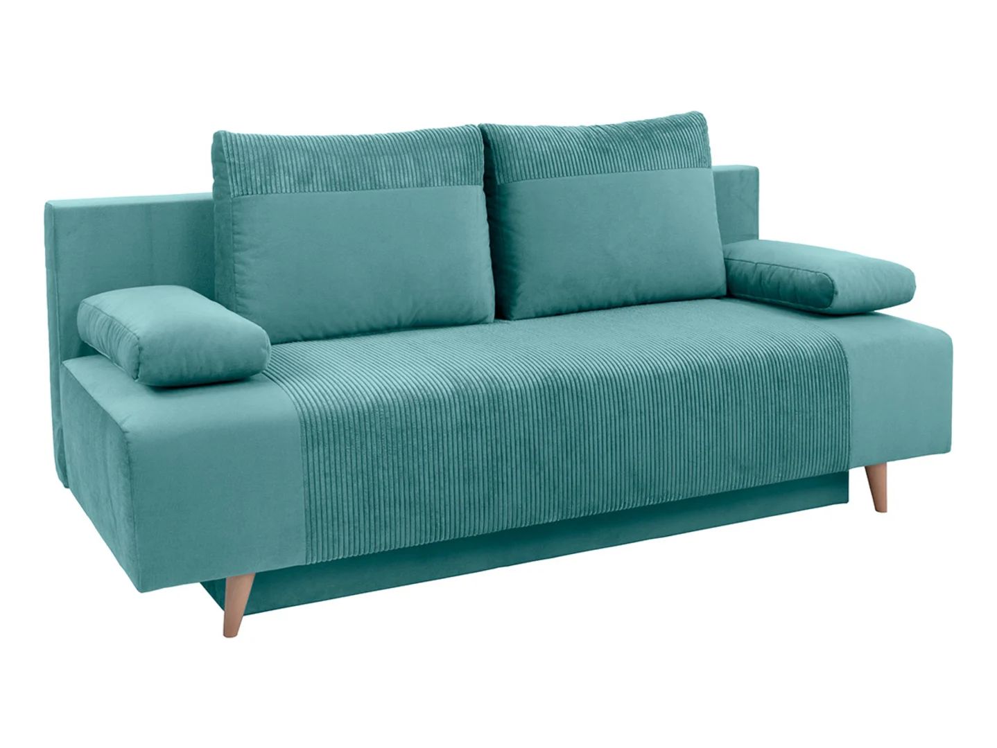Leon trijų vietų sofa-lova su daiktadėže, mėlyna