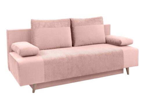 LEON trijų vietų sofa-lova su daiktadėže, rožinė