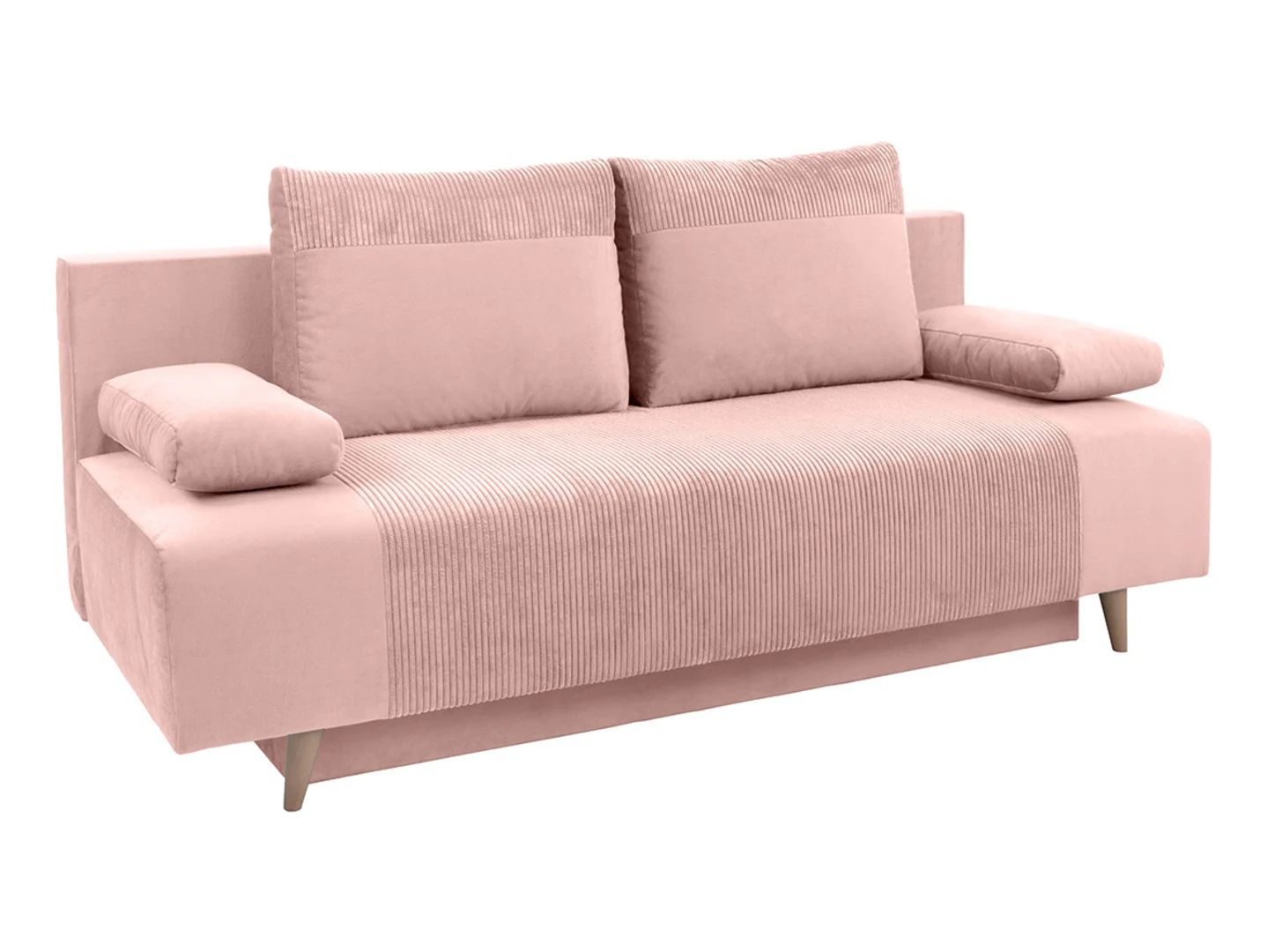 Leon trijų vietų sofa-lova su daiktadėže, rožinė