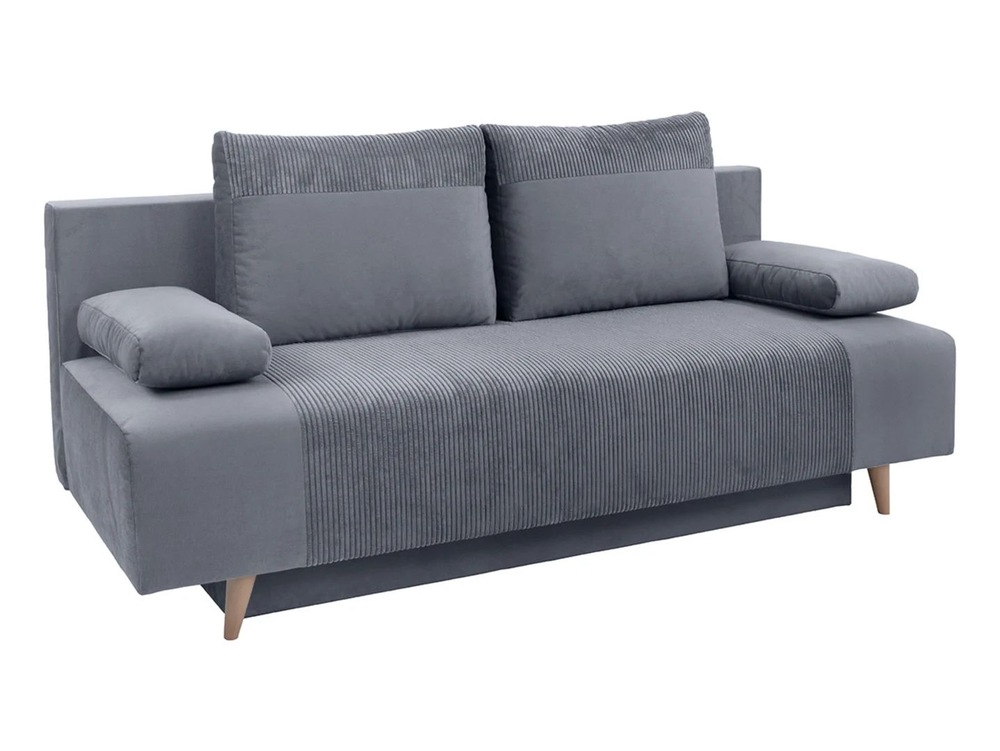 Leon trijų vietų sofa-lova su daiktadėže, pilka
