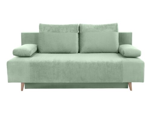 LEON trijų vietų sofa-lova su daiktadėže, žalia