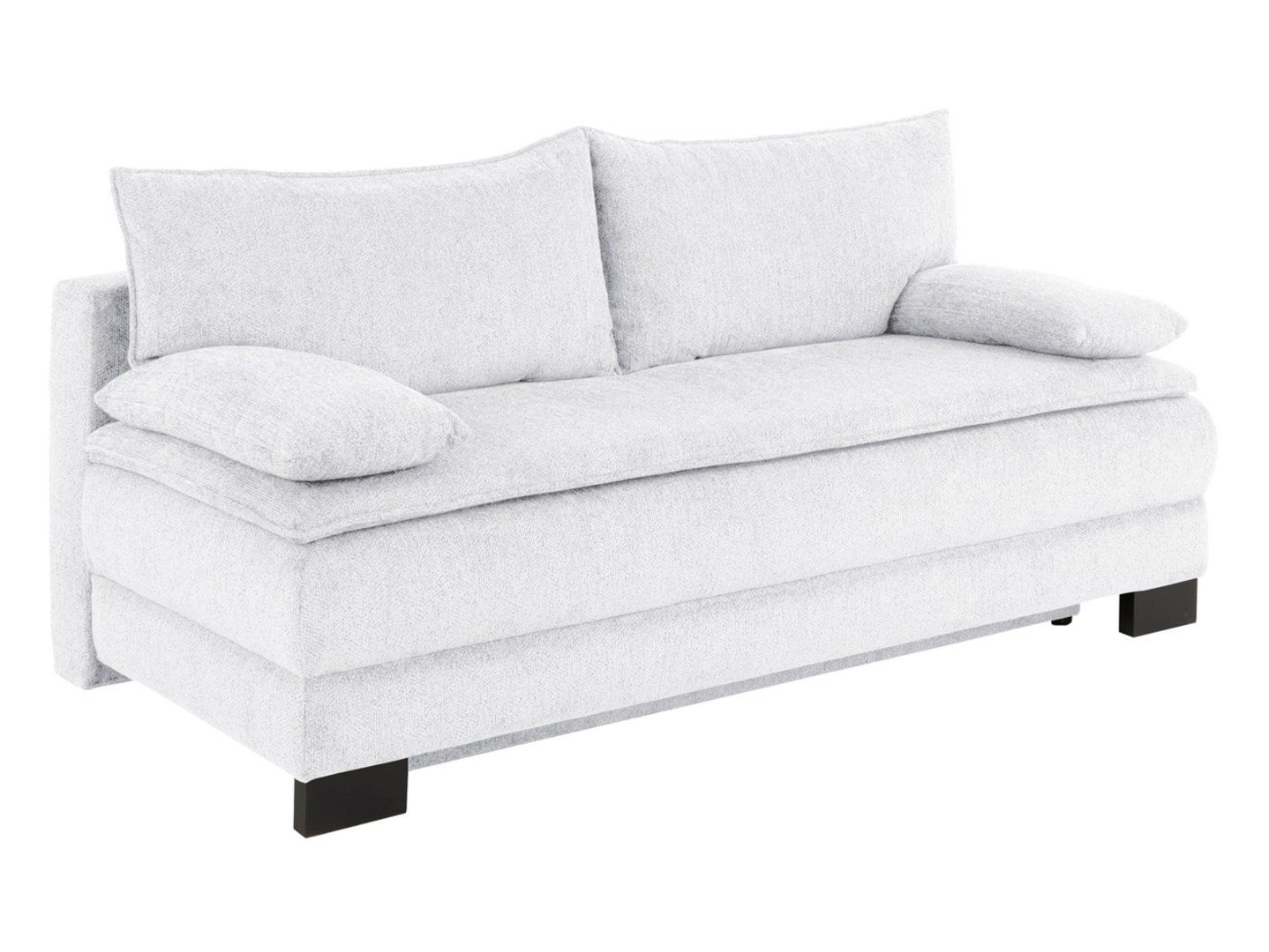 LINDON trijų vietų sofa-lova su daiktadėže, šenilinis audinys, šviesiai pilka