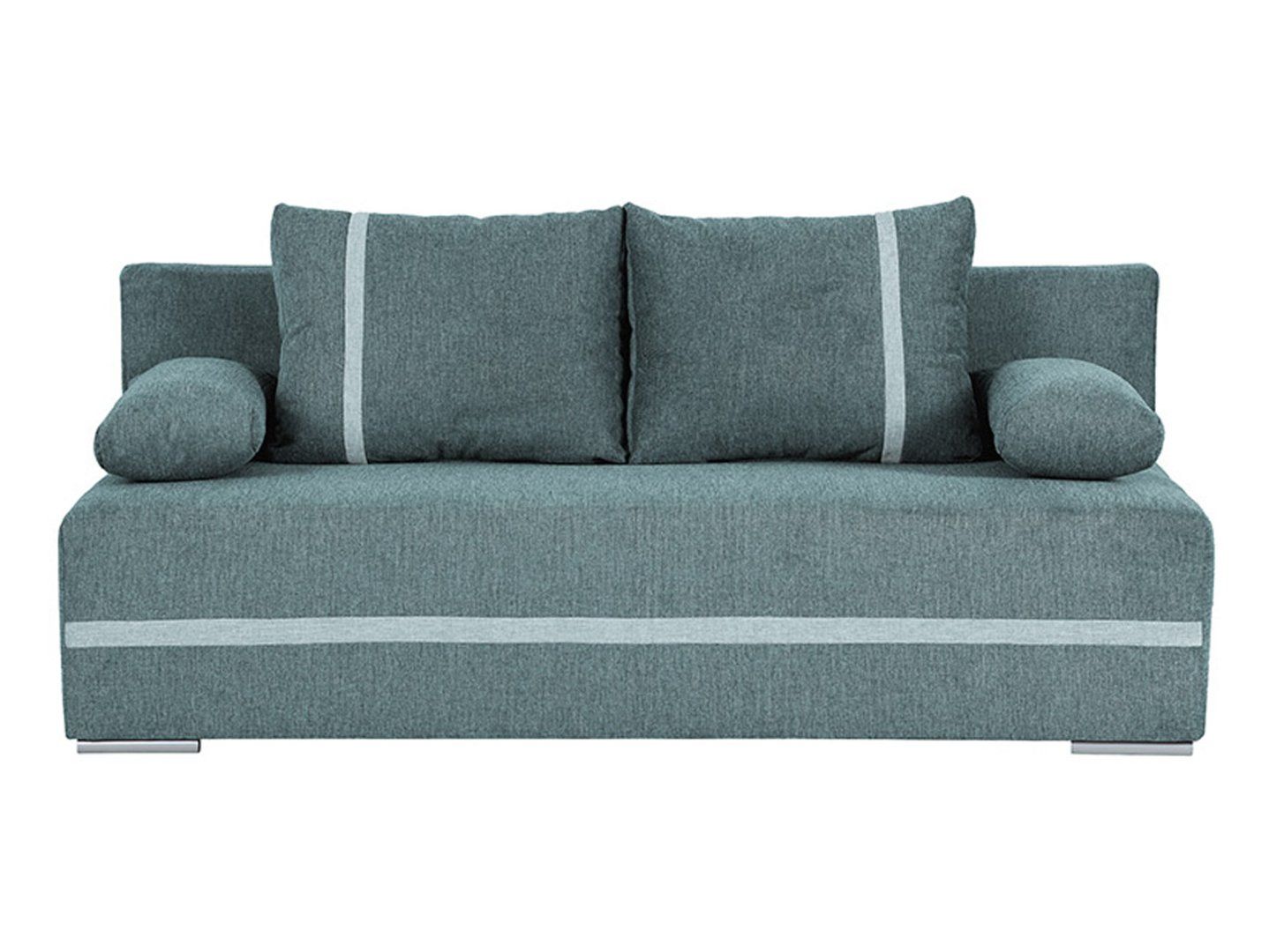 MATA trijų vietų sofa su miegojimo funkcija ir daiktadėže, žalia