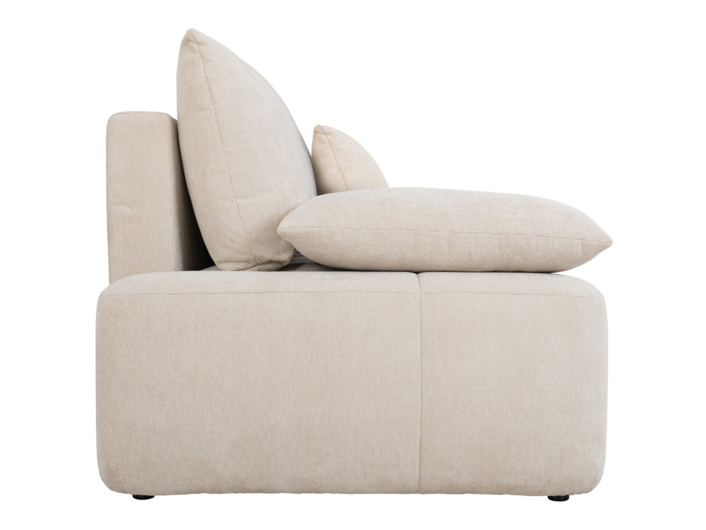 HELLO smėlio spalvos trijų vietų sofa-lova su daiktadėže