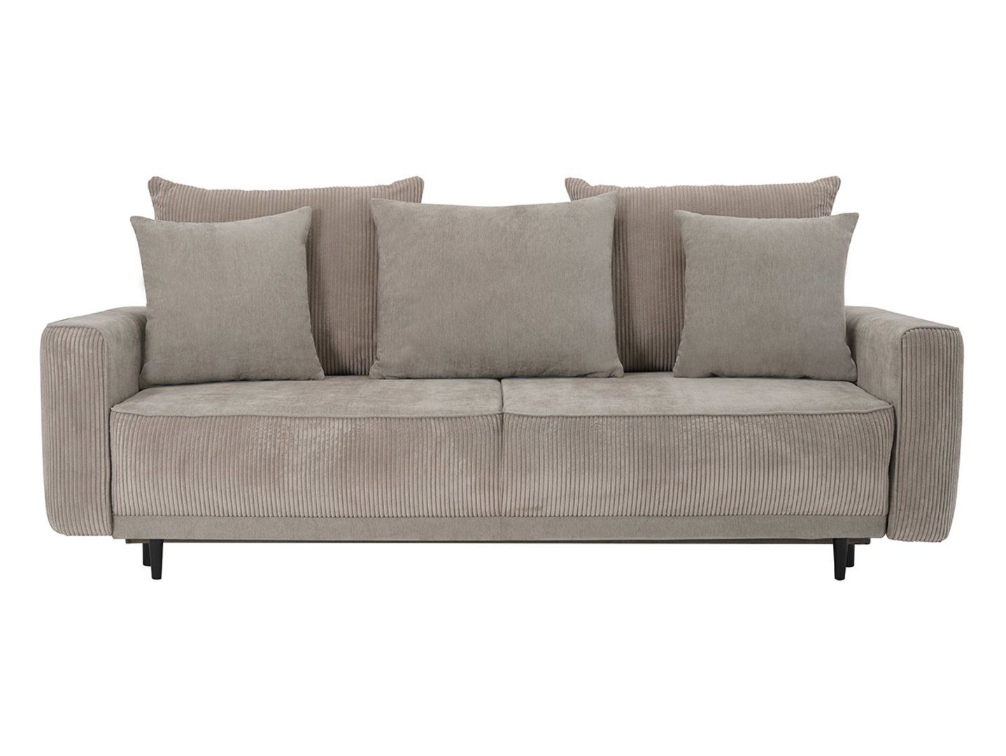 Trivietė sofa-lova su daiktadėže LARISA 2 šenilinė smėlio spalvos