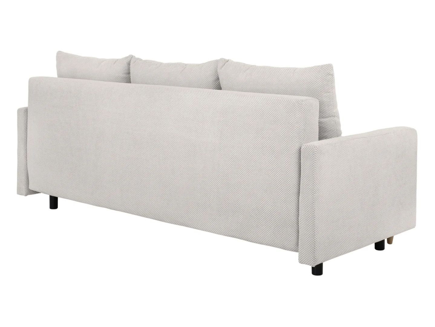Trivietė sofa Sigma su daiktadėže ant kojų, smėlio spalvos