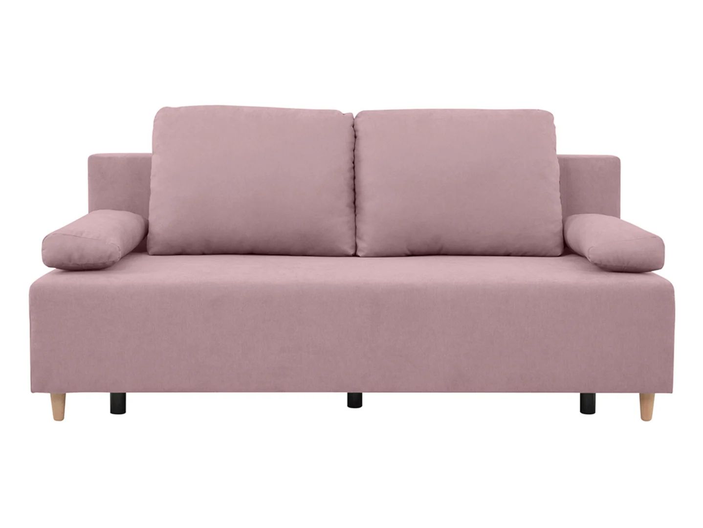 Trivietė sofa „Sun“ su miegojimo funkcija ir daiktadėže, rožinė