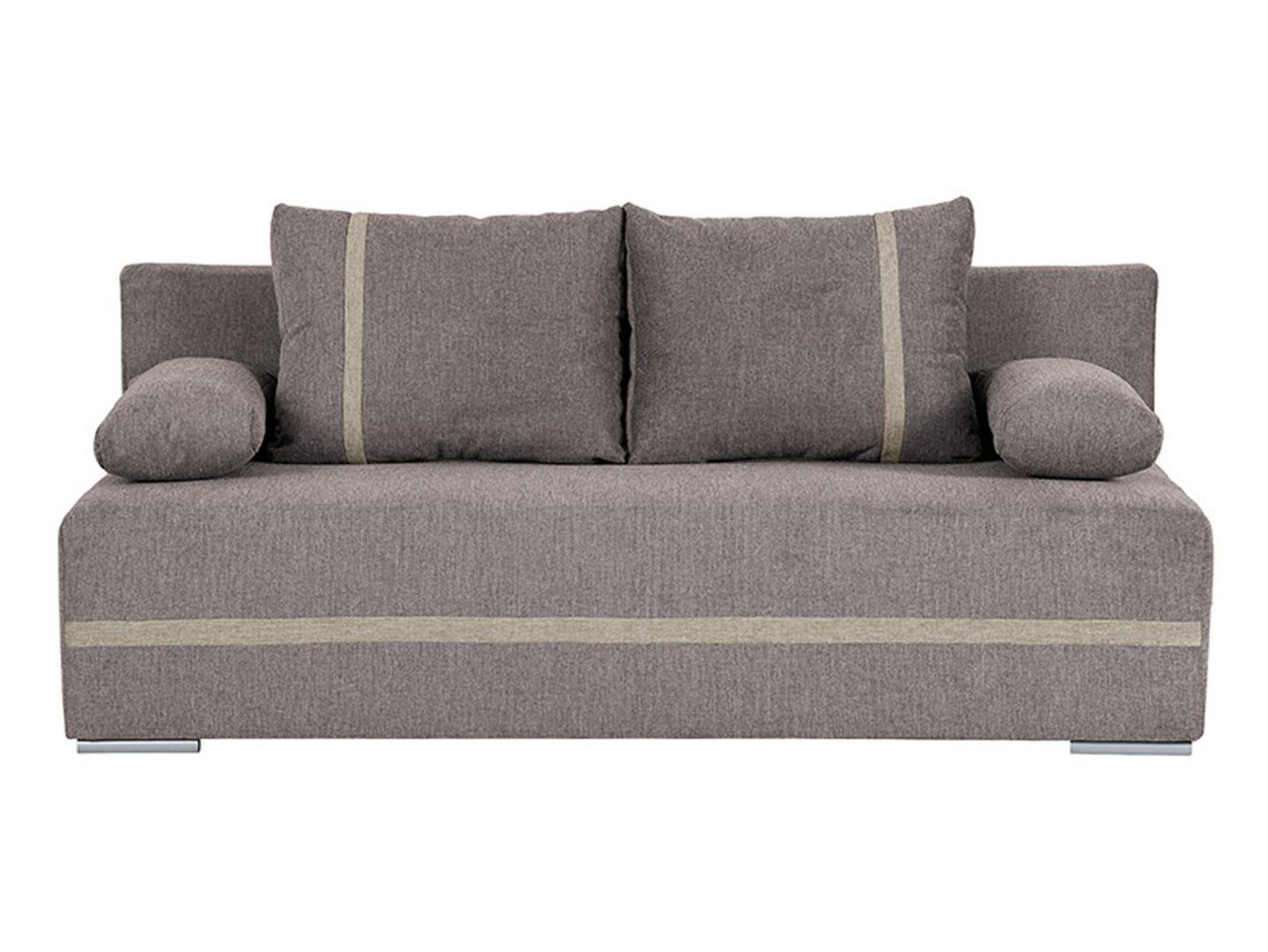 Trivietė sofa su miegojimo funkcija ir daiktadėže MATA smėlio spalvos