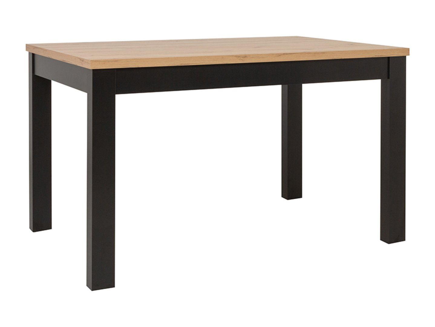 MAREN stačiakampis ištraukiamas stalas, 130–180 cm, meniško ąžuolo/juodos spalvos