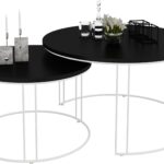 ETTA 2 viename kavos staliukas, baltas/juodas, ADRK