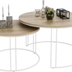 ETTA 2 viename kavos staliukas, baltas/Sonoma, ADRK