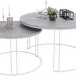 ETTA 2 viename kavos staliukas, baltas/betonas, ADRK