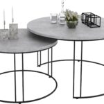 ETTA 2 viename kavos staliukas, juodas/betonas, ADRK