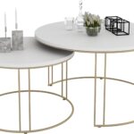 ETTA 2 viename kavos staliukas, auksinis/baltas, ADRK