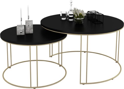 ETTA 2 viename kavos staliukas, auksinis/juodas, ADRK