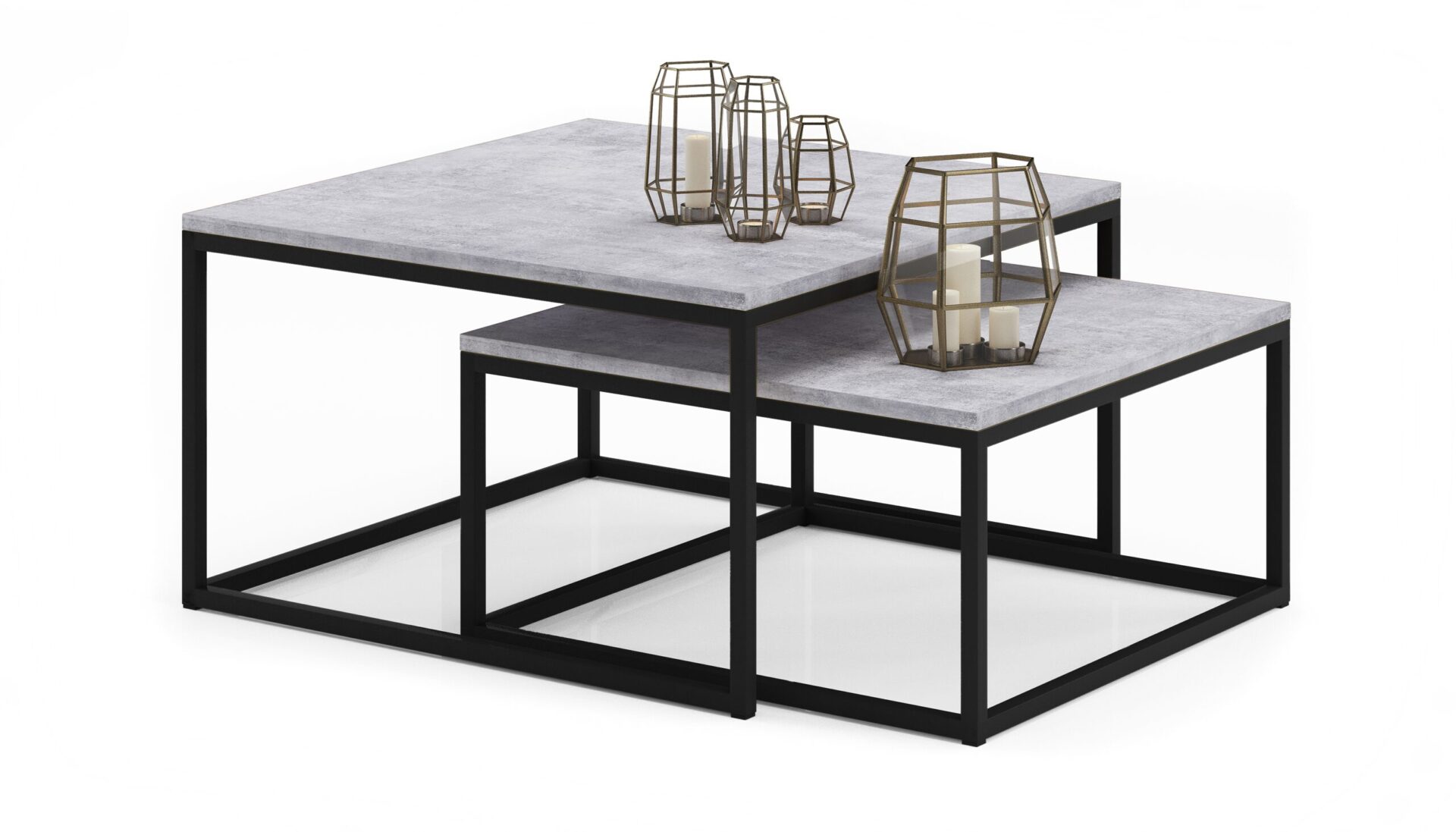 KAMA 2 viename kavos staliukas, juodas/betonas, ADRK