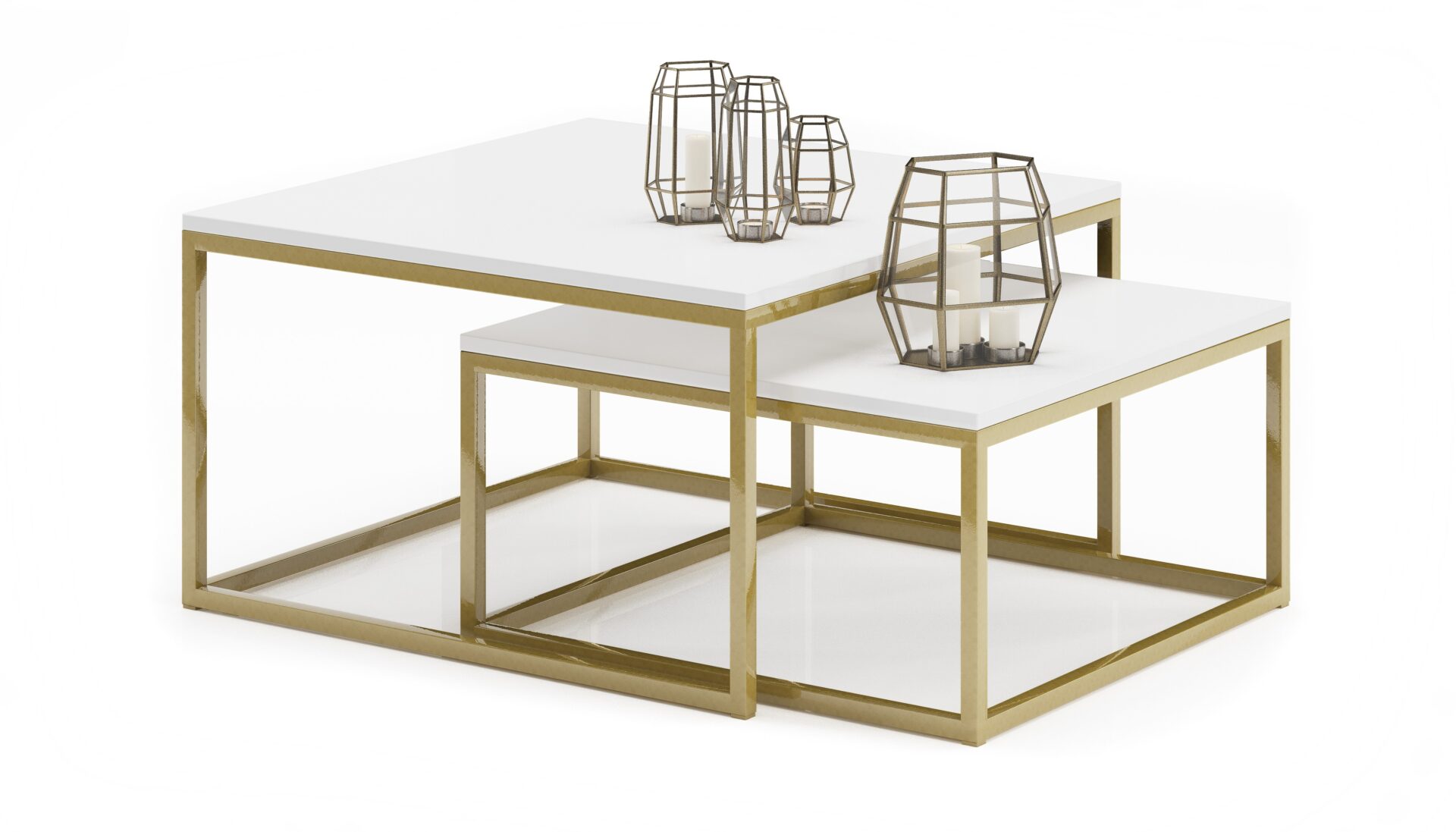 KAMA 2 viename kavos staliukas, auksinis/baltas, ADRK