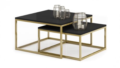 KAMA 2 viename kavos staliukas, auksinis/juodas, ADRK