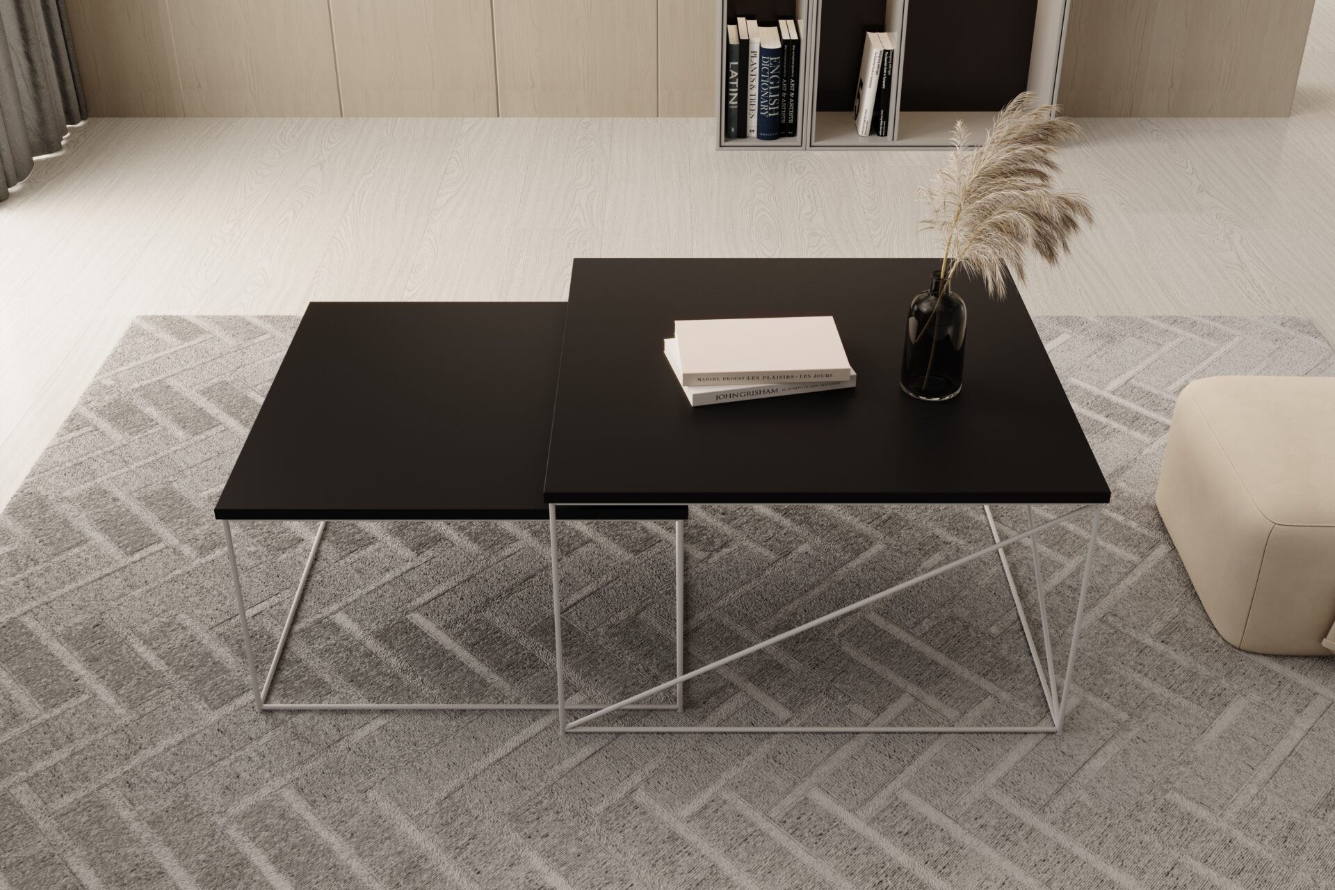 Licco 2 viename kavos staliukas, baltas/juodas, ADRK