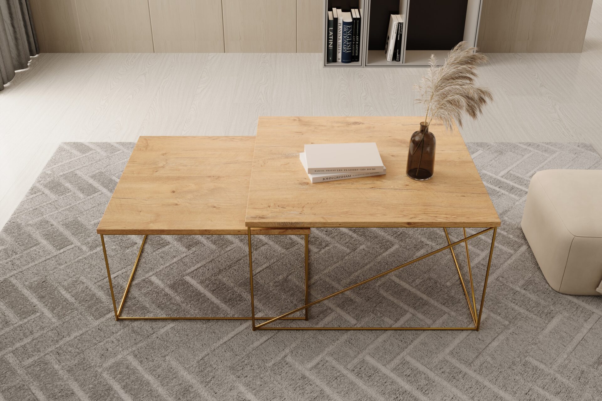 Licco Gold/Lancelot Oak 2-in-1 kavos staliukas, ADRK