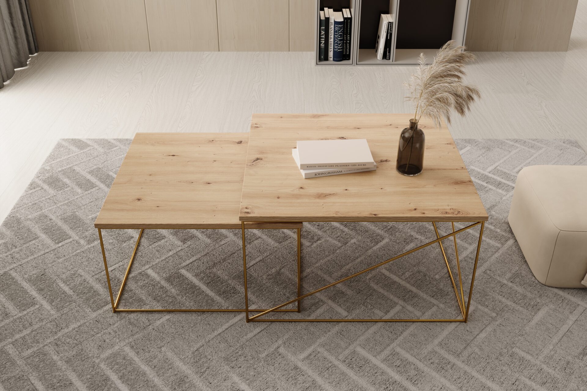 Licco 2-in-1 kavos staliukas, auksinis/artisaninis, ADRK