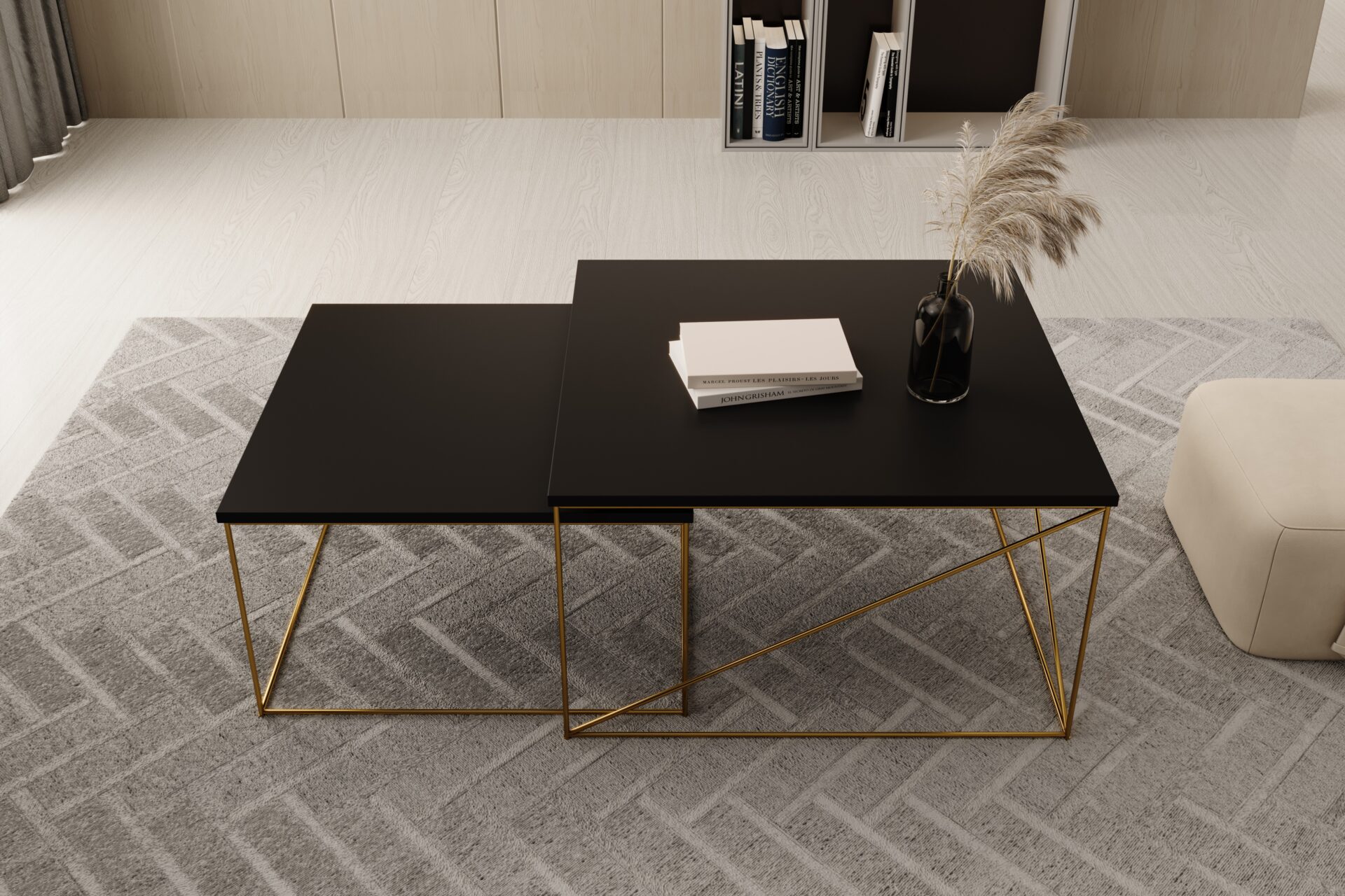 Licco 2 viename kavos staliukas, auksinis/juodas, ADRK