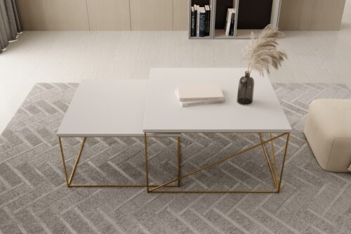 Licco 2 viename kavos staliukas, auksinis/baltas, ADRK