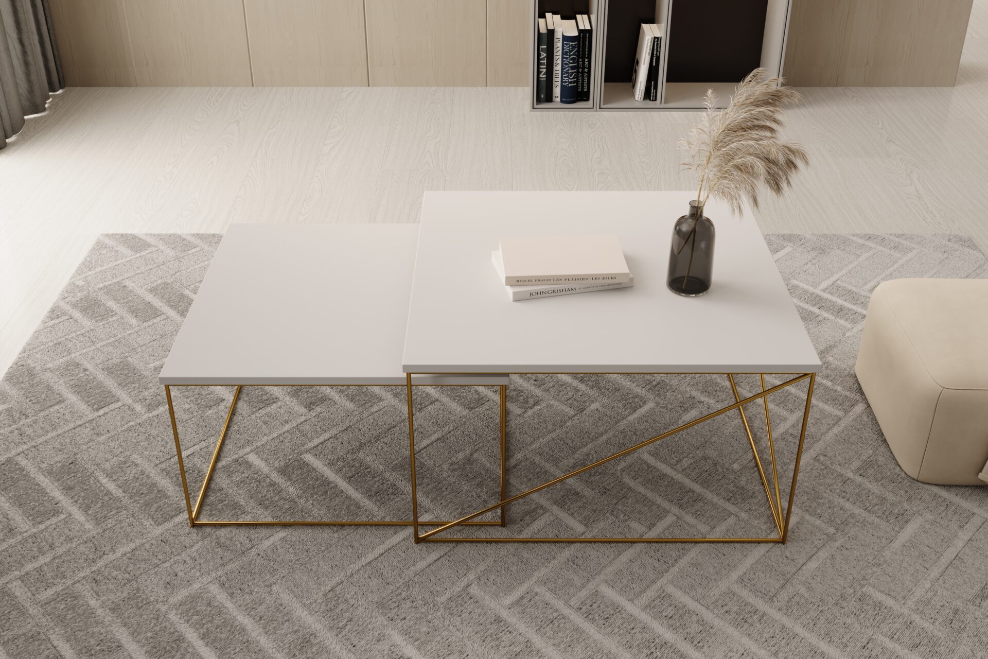 Licco 2 viename kavos staliukas, auksinis/baltas, ADRK