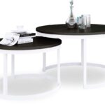 OKIN 2 viename kavos staliukas, baltas/juodas, ADRK