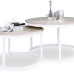 OKIN 2 viename kavos staliukas, baltas/Sonoma, ADRK