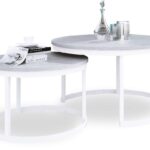 OKIN 2 viename kavos staliukas, baltas/betonas, ADRK